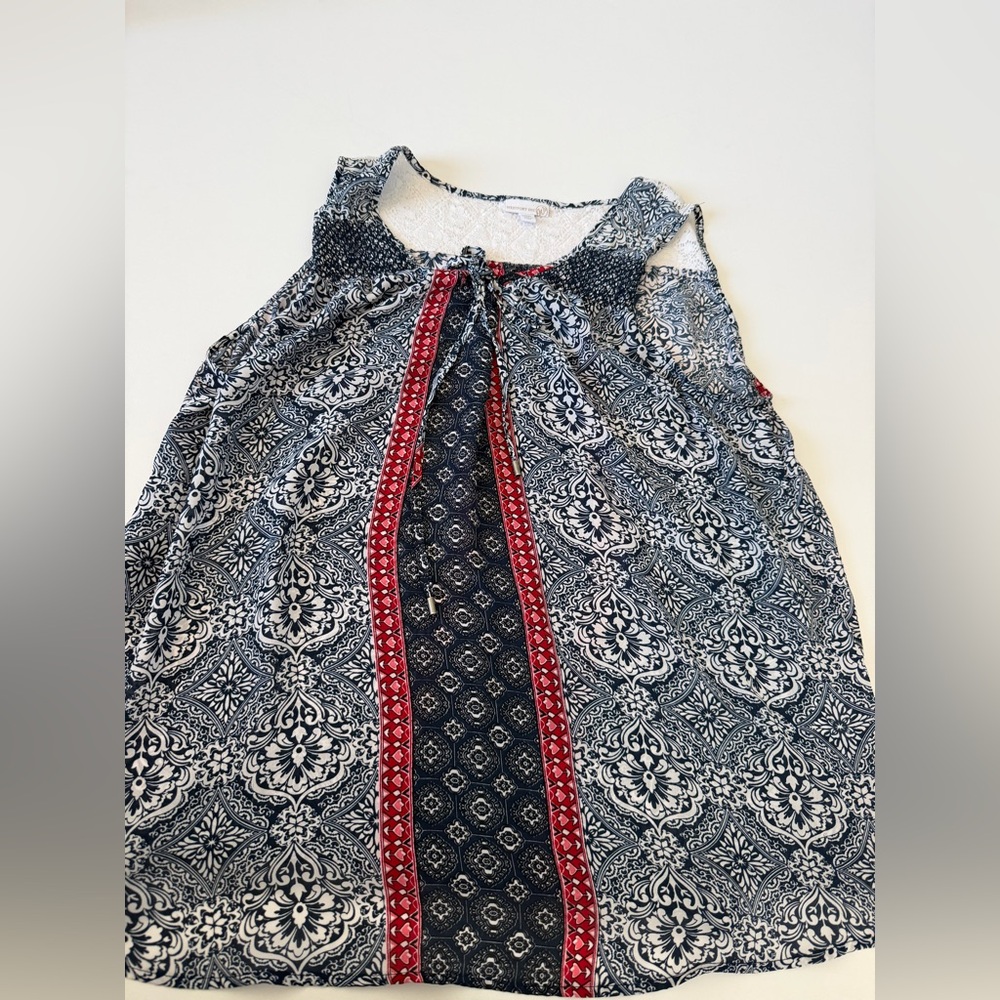 Westport 1962 Size 2X Boho Paisley Lace Yoke Tunic Tank - Picture 2 of 7